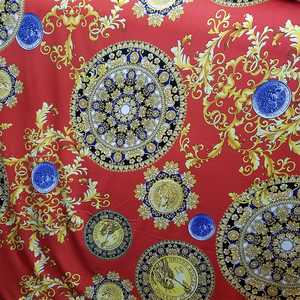 Blue Coin Knit Jersey-Red