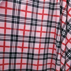 4 way Stretch Plaid Spandex Fabric Print