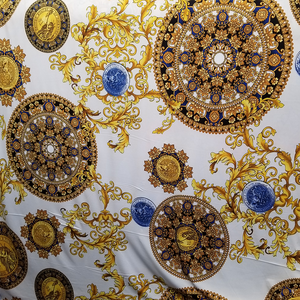 Blue Coin Knit Jersey-White