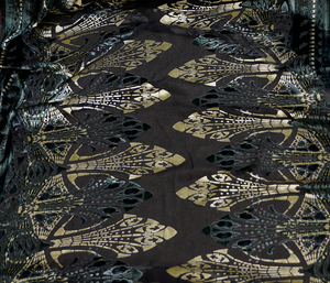 Charcoal Imperial Burnout Velvet 100% Silk Fabric