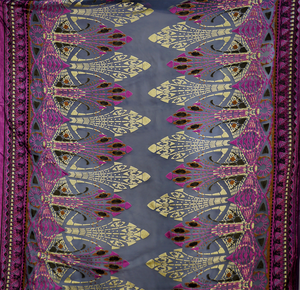 Fuchsia Imperial Burnout Velvet 100% Silk Fabric