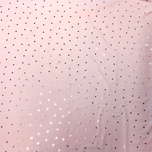 Pink and Gold Metallic Polka Dot Knit Jersey