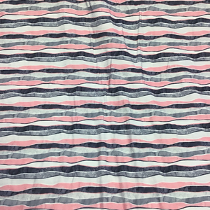 Pink and Gray Striped Knit Jersey