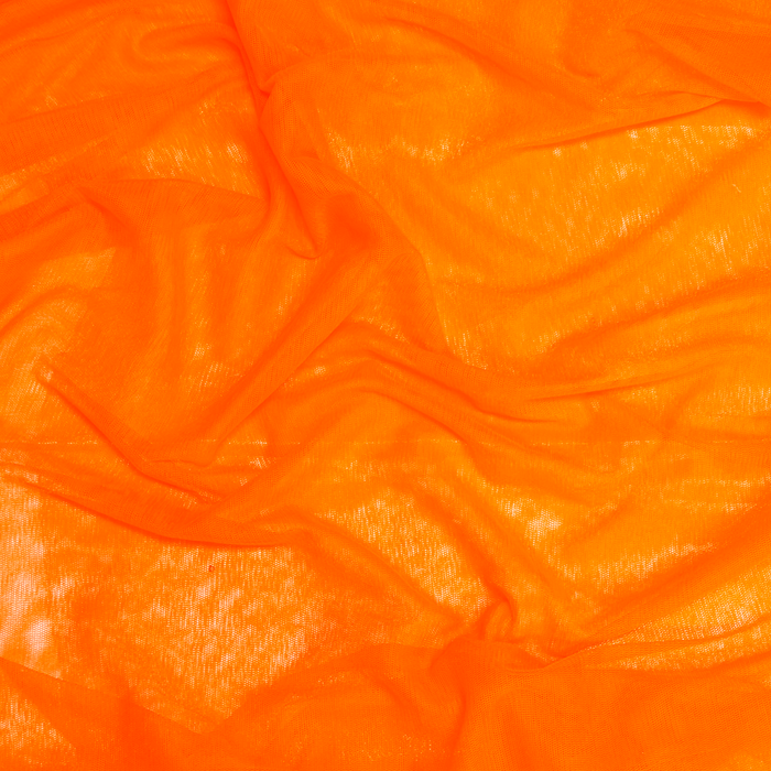 Colorful Stretch Power Mesh Fabric- Bright Orange