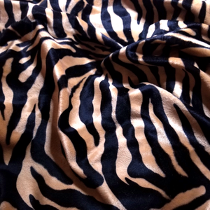 Brown Zebra Velboa Fur Fabric