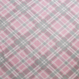 Pink and Gray Argyle Anti-pill Fleece Fabric