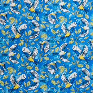 Flying Birds and Oak leaves by Marketa Stengl  fabric 100% Cotton