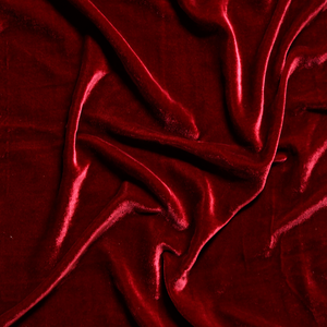 Dark Red Silk Velvet Fabric