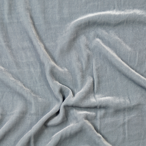 Silver Silk Velvet Fabric