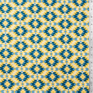 Yellow - Bright Tonal Kilim Pattern - 100% Cotton