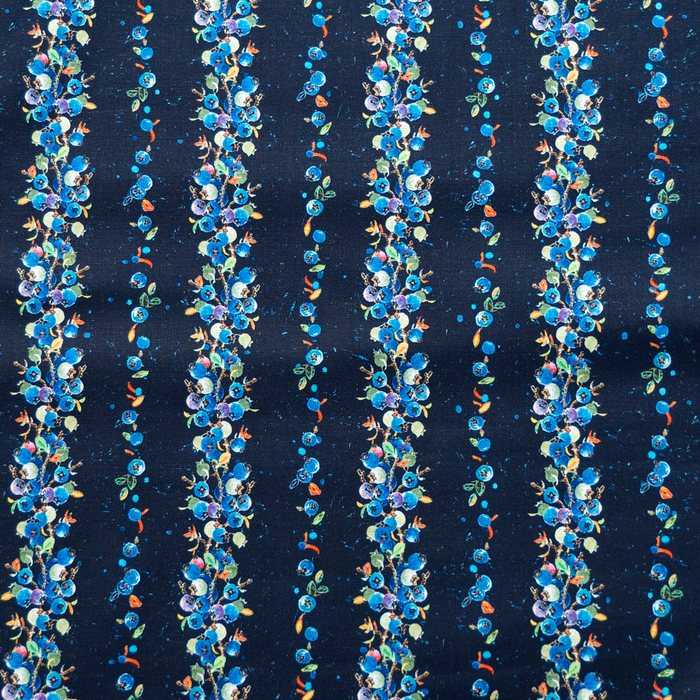 Stripes - Bountiful Blueberries Fabric 100% Cotton