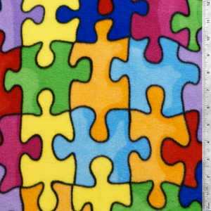 Autism Jigsaw Fleece Fabric