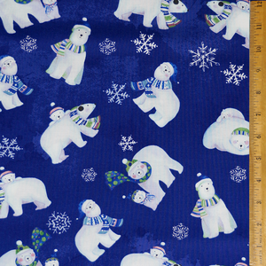 Light Navy Polar Bears from the Snowville Collection by Clothworks Fabrics