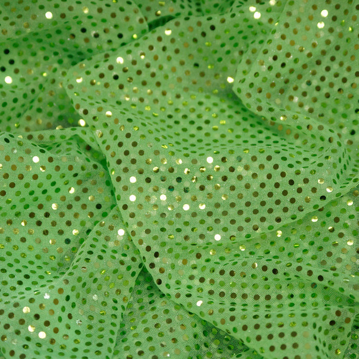 Lime Green Confetti Dot Sequin Fabric