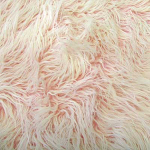 Frosted Mongolian Light Pink Long Pile Faux Fur