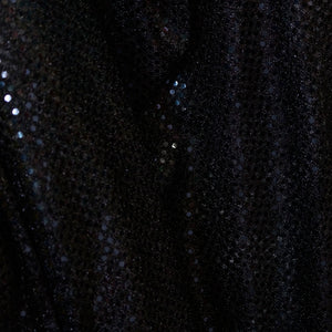 Black Confetti Dot Sequin Cheer Bow Costume Fabric by the Yard
