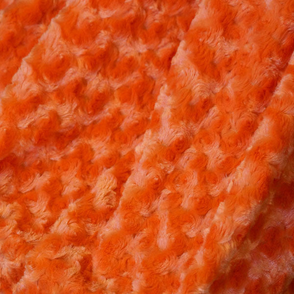 Orange Minky Rosebud Fur Fabric