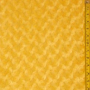 Banana Yellow Minky Rosebud Fur Fabric