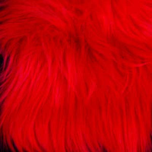 Bright Red Shaggy Long Pile Faux Fur