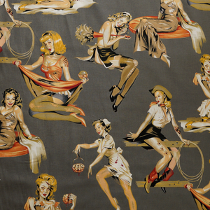 Brains and Beauty Alexander Henry Girl Pinup 100% Cotton Fabric