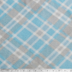 Blue and Gray Argyle Anti-pill Fleece Fabric
