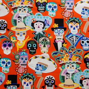 Carita Calaveras Red  - Alexander Henry Collection 100% Cotton Fabric