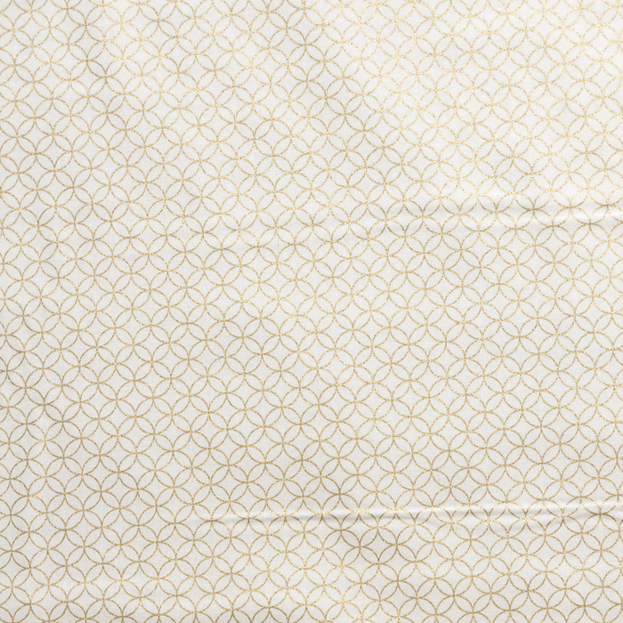 Yakata Metallic White Rings - Robert Kaufman 100% Cotton Fabric