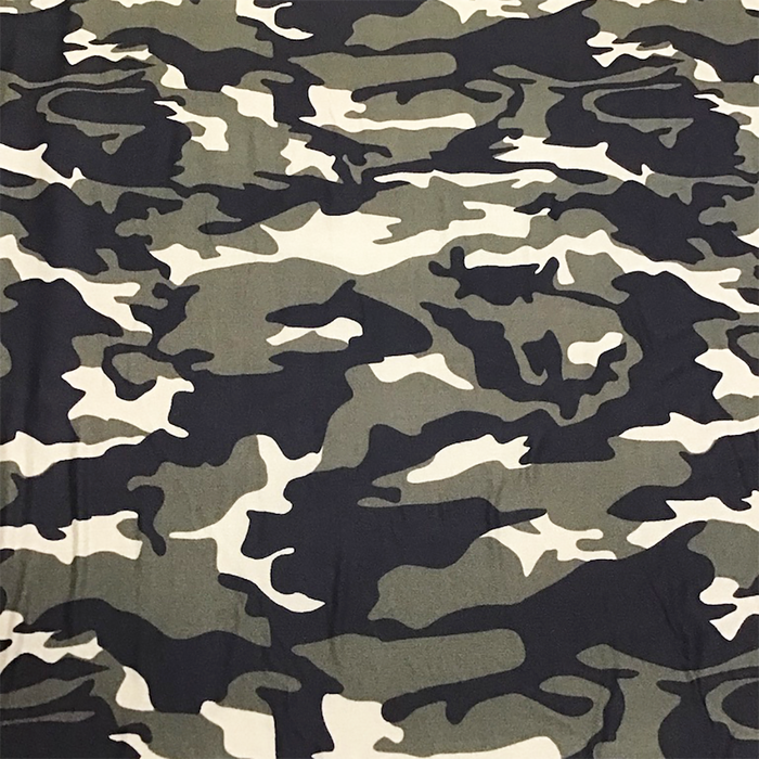 Camouflage Black Knit Jersey Fabric