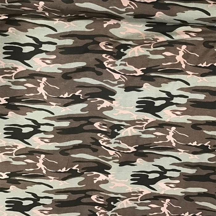 Camouflage Brown Knit Jersey Fabric