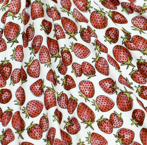Strawberries Double Brushed Knit Jersey Fabric