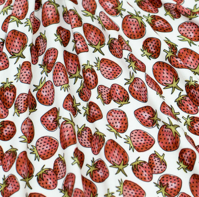 Strawberries by Marketa Stengl - Double Brushed Jersey Knit