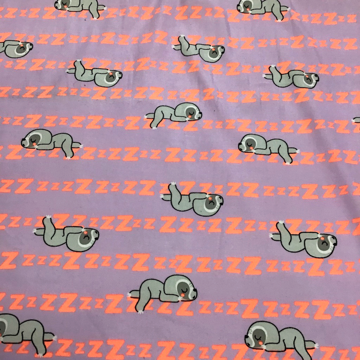 Sleepy Sloth Knit Jersey Fabric