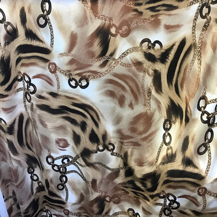 Tan Animal Print Knit Jersey