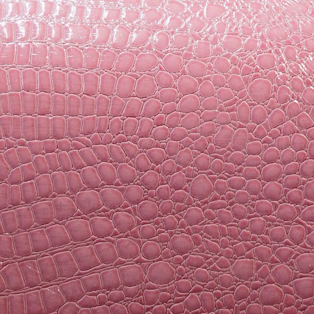 54 PINK Crocodile Embossed Faux Leather Upholstery Vinyl 