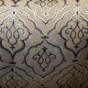 Silver and Black - Sparkling Lattice Collection Upholstery Fabric