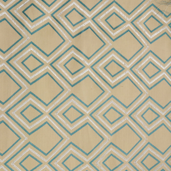 Turquoise and Silver - Aztec Collection Upholstery Fabric