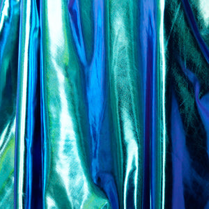 Aqua Holographic Spandex Fabric
