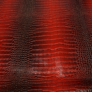 Black and Red Striped Crocodile Vinyl