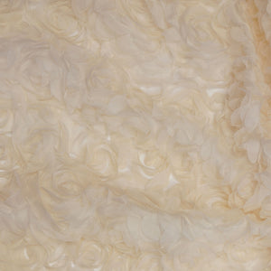 Cream Lasercut Rosette Mesh Lace Fabric