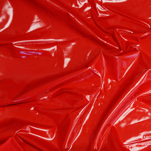 Fire Engine Red Liquid Stretch Vinyl Fabric