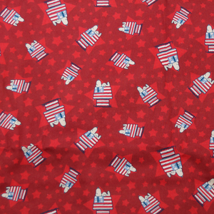 Licensed Snoopy Patriotic House Print 100% Cotton Fabric