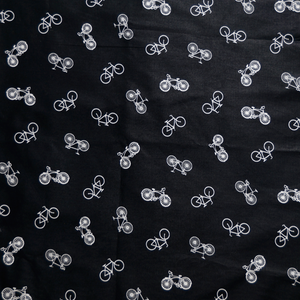 Bicycles on Black 100% Cotton Fabric