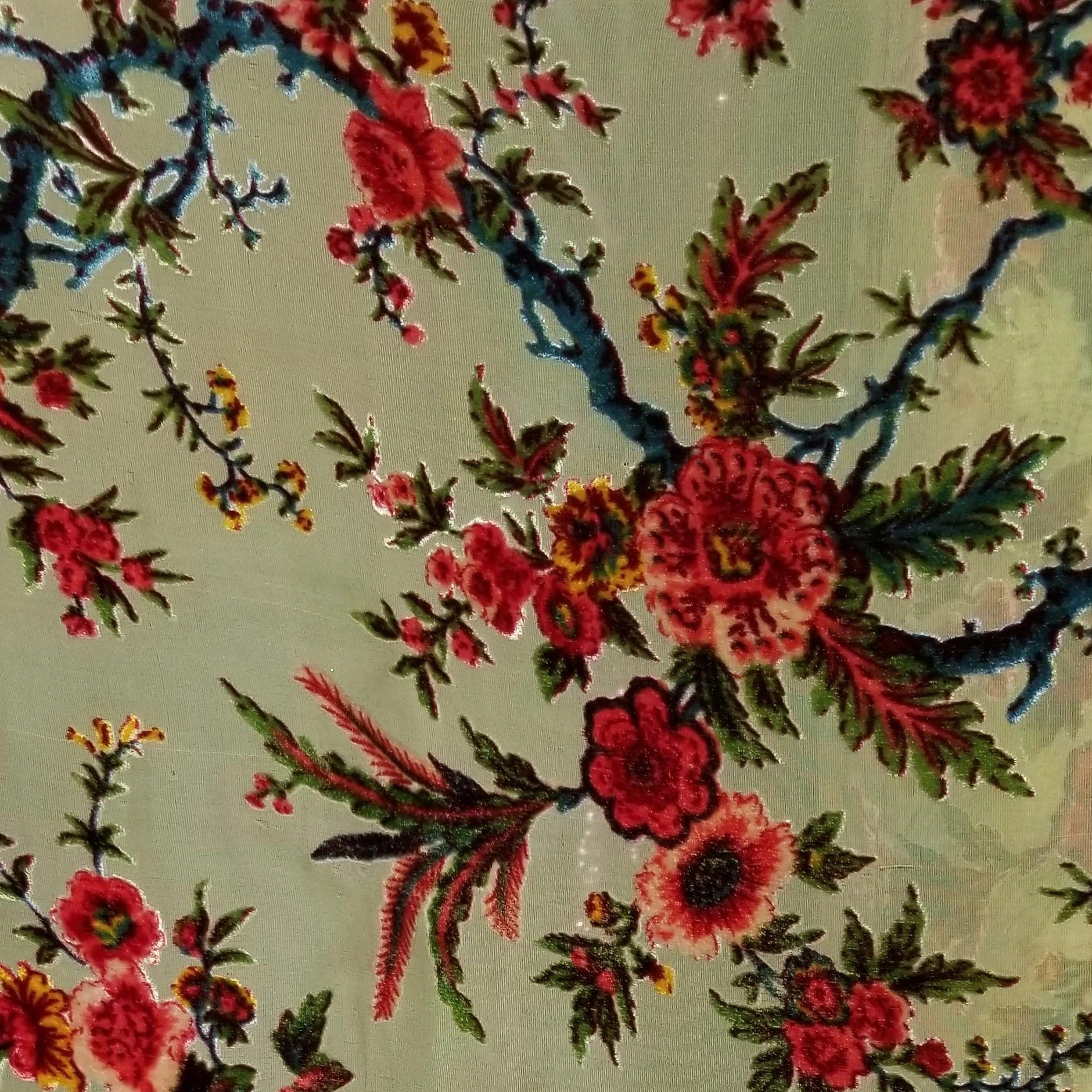 Floral Velvet Fabric, Fuchsia Floral Velvet