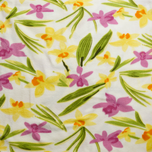 Pink and Yellow Lillies Anti-pill Fleece Fabric