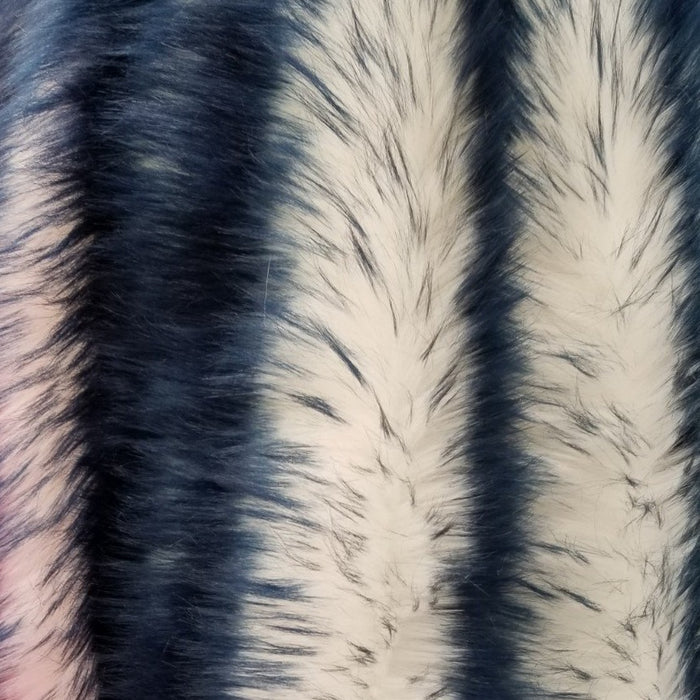 Blueberry Candy Color Long Pile Faux Fur Fabric