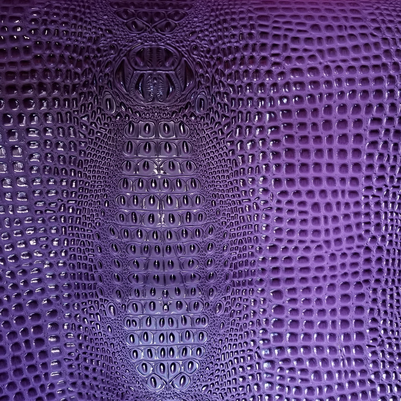 VIOLET - Glossy Faux Snake Skin Upholstery Vinyl Fabric | CROCCO | BTY 