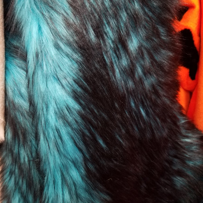 Aqua Husky Long Pile Faux Fur Fabric