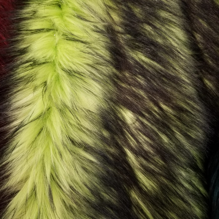 Lime Husky Long Pile Faux Fur Fabric