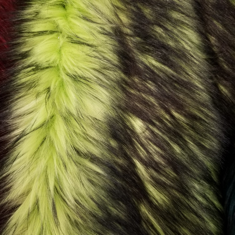 Lime Faux Fake Fur Solid Shaggy Long Pile Fabric