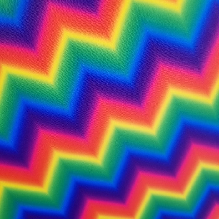 Rainbow Chevron Spandex Fabric
